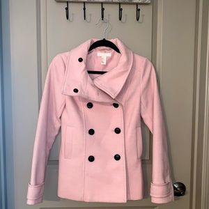H&M light pink pea coat